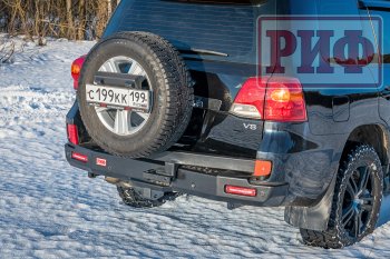 107 999 р. Бампер силовой задний РИФ  Toyota Land Cruiser  200 (2007-2012) дорестайлинг (с квадратом под фаркоп, калиткой, фонарями, подсветкой номера)  с доставкой в г. Санкт‑Петербург. Увеличить фотографию 2