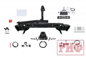 107 999 р. Бампер силовой задний РИФ  Toyota Land Cruiser  200 (2007-2012) дорестайлинг (с квадратом под фаркоп, калиткой, фонарями, подсветкой номера)  с доставкой в г. Санкт‑Петербург. Увеличить фотографию 5