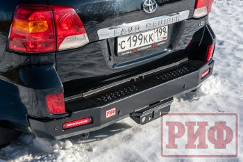 78 999 р. Бампер силовой задний РИФ  Toyota Land Cruiser  200 (2012-2015) 1-ый рестайлинг (с квадратом под фаркоп и фонарями)  с доставкой в г. Санкт‑Петербург. Увеличить фотографию 2