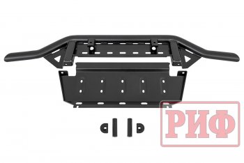 38 999 р. Бампер передний силовой РИФ  Mitsubishi Pajero ( 4 V90,  4 V80) (2006-2020) дорестайлинг, дорестайлинг, 1-ый рестайлинг, 3 дв. 1-ый рестайлинг, 2-ой рестайлинг (Под площадку для лебёдки RIFPJR-30000 с защитой радиатора)  с доставкой в г. Санкт‑Петербург. Увеличить фотографию 9