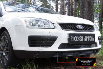 2 499 р. Защитная сетка решетки переднего бампера Русская Артель Ford Focus 2  седан дорестайлинг (2004-2008) (Поверхность текстурная)  с доставкой в г. Санкт‑Петербург. Увеличить фотографию 2