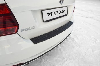 1 039 р. Накладка на задний бампер Petroil Tuning Volkswagen Polo 5 седан рестайлинг (2015-2020) (Текстурная поврехность)  с доставкой в г. Санкт‑Петербург. Увеличить фотографию 2