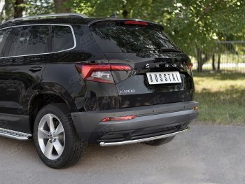 15 999 р. Защита заднего бампера (Ø42 мм, нержавейка) SLITKOFF  Skoda Karoq  NU7 (2017-2021) дорестайлинг  с доставкой в г. Санкт‑Петербург. Увеличить фотографию 2