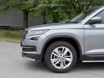 13 549 р. Защита переднего бампера (Ø63 мм, нержавейка) Russtal Skoda Kodiaq NU7 дорестайлинг (2017-2021)  с доставкой в г. Санкт‑Петербург. Увеличить фотографию 2