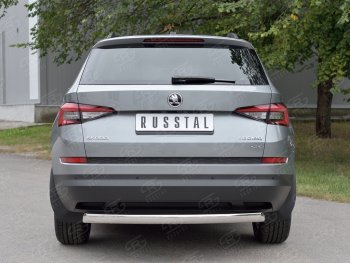 9 649 р. Защита заднего бампера d75х42 дуга Russtal  Skoda Kodiaq  NU7 (2017-2021) дорестайлинг  с доставкой в г. Санкт‑Петербург. Увеличить фотографию 1