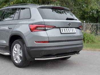 17 499 р. Защита заднего бампера (Ø42 мм, нержавейка) SLITKOFF  Skoda Kodiaq  NU7 (2017-2021) дорестайлинг  с доставкой в г. Санкт‑Петербург. Увеличить фотографию 3