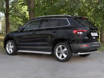 16 899 р. Защита заднего бампера (Ø63 мм, нержавейка) SLITKOFF Skoda Kodiaq NU7 дорестайлинг (2017-2021)  с доставкой в г. Санкт‑Петербург. Увеличить фотографию 4