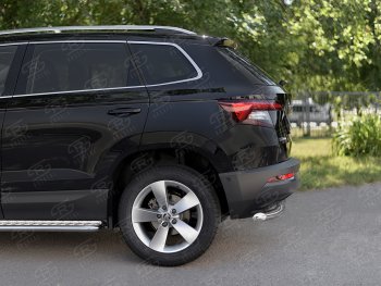 16 899 р. Защита заднего бампера (Ø63 мм, нержавейка) SLITKOFF Skoda Kodiaq NU7 дорестайлинг (2017-2021)  с доставкой в г. Санкт‑Петербург. Увеличить фотографию 3