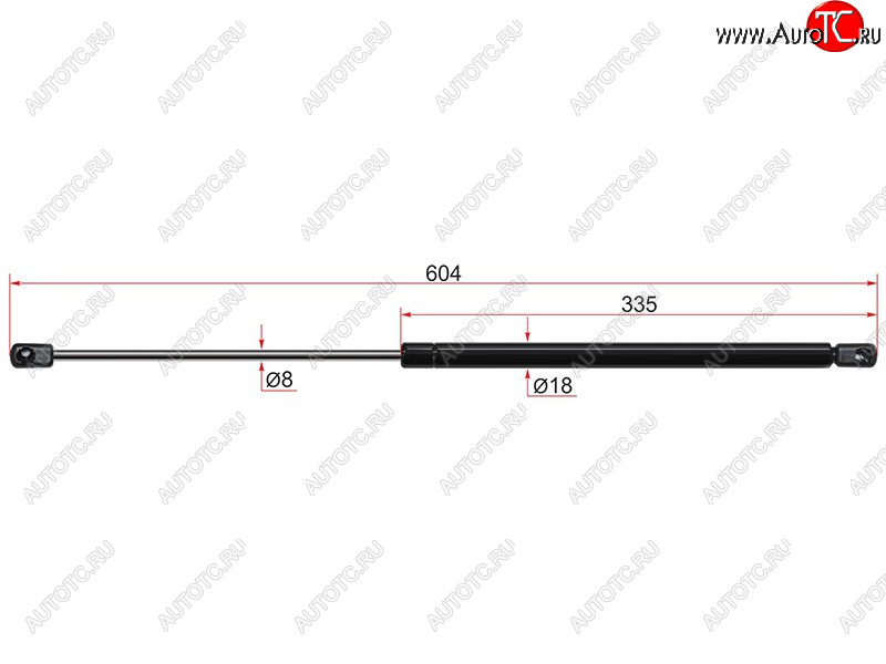 569 р. Газовый упор крышки багажника SAT  Skoda Octavia  A5 (2004-2013) дорестайлинг лифтбэк, лифтбэк рестайлинг  с доставкой в г. Санкт‑Петербург