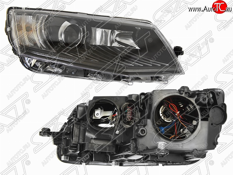 11 249 р. Правая фара SAT (галоген, линза, диод)  Skoda Octavia  A7 (2012-2017) дорестайлинг лифтбэк, дорестайлинг универсал  с доставкой в г. Санкт‑Петербург
