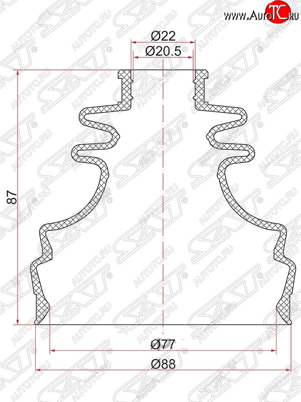 319 р. Пыльник ШРУСа (внутренний) SAT  Skoda Octavia ( Tour A4 1U5,  Tour A4 1U2) (1996-2000), Volkswagen Passat ( B5,  B5.5) (1996-2005)  с доставкой в г. Санкт‑Петербург