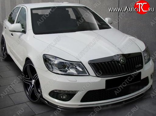 6 699 р. Накладка на передний бампер RS  Skoda Octavia  A5 (2008-2013) лифтбэк рестайлинг, рестайлинг универсал (Неокрашенная)  с доставкой в г. Санкт‑Петербург