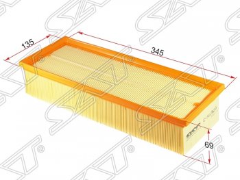 379 р. Фильтр воздушный двигателя SAT  Skoda Octavia (A5), Yeti, Volkswagen Golf (5,  6), Golf Plus (5,  6), Jetta (A5), Passat (B6), Tiguan (NF)  с доставкой в г. Санкт‑Петербург. Увеличить фотографию 1