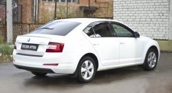 1 299 р. Защитная накладка на задний бампер RA  Skoda Octavia  A7 (2012-2020) дорестайлинг лифтбэк, дорестайлинг универсал, рестайлинг универсал  с доставкой в г. Санкт‑Петербург. Увеличить фотографию 2