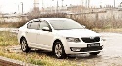 639 р. Реснички на фары RA  Skoda Octavia  A7 (2012-2017) дорестайлинг лифтбэк, дорестайлинг универсал (Неокрашенные)  с доставкой в г. Санкт‑Петербург. Увеличить фотографию 2