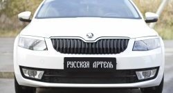 819 р. Зимняя заглушка решетки переднего бампера РА  Skoda Octavia  A7 (2012-2020)  с доставкой в г. Санкт‑Петербург. Увеличить фотографию 2
