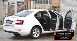 2 499 р. Накладки на порожки автомобиля RA Skoda Octavia A7 дорестайлинг лифтбэк (2012-2017) (Комплект (4 шт.))  с доставкой в г. Санкт‑Петербург. Увеличить фотографию 3