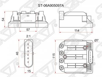 4 099 р. Катушка зажигания SAT (модуль)  Skoda Octavia ( Tour A4 1U5,  Tour A4 1U2) (1996-2000), Volkswagen Bora (1998-2005), Volkswagen Caddy  2K (2003-2010), Volkswagen Golf  4 (1997-2003), Volkswagen Touran  1T (2006-2010)  с доставкой в г. Санкт‑Петербург. Увеличить фотографию 1