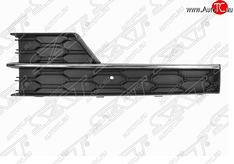 989 р. Левая решетка в передний бампер SAT (под ПТФ и хром молдинг) Skoda Octavia A7 рестайлинг лифтбэк (2016-2020)  с доставкой в г. Санкт‑Петербург