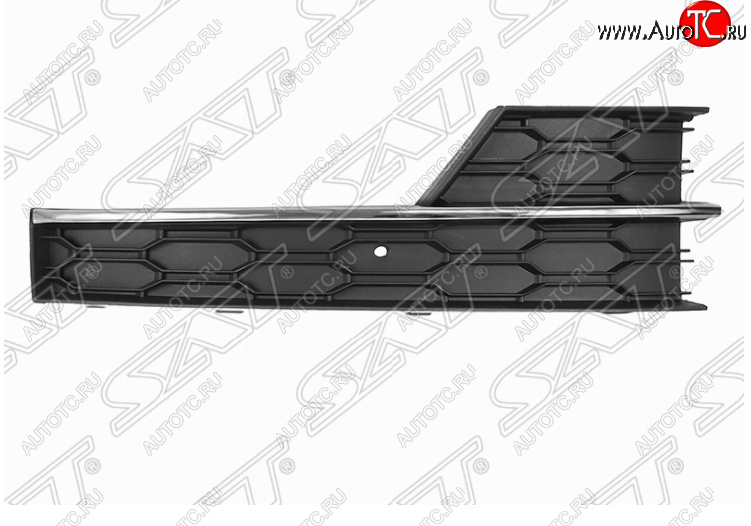989 р. Правая решетка в передний бампер SAT (под ПТФ и хром молдинг) Skoda Octavia A7 рестайлинг универсал (2016-2020)  с доставкой в г. Санкт‑Петербург