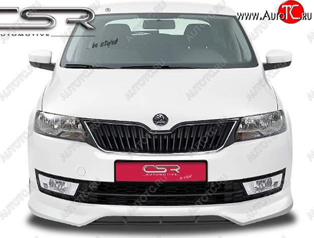 5 999 р. Накладка на передний бампер CSR style Skoda Rapid NH3 дорестайлинг лифтбэк (2012-2017) (Неокрашенная)  с доставкой в г. Санкт‑Петербург