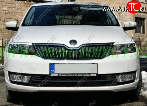 1 099 р. Реснички на фары CT Skoda Rapid NH3 дорестайлинг лифтбэк (2012-2017) (Неокрашенные)  с доставкой в г. Санкт‑Петербург