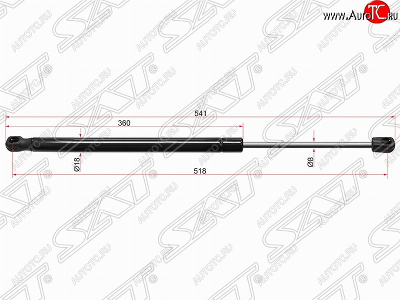 699 р. Газовый упор крышки багажника SAT  Skoda Rapid  NH3 (2012-2020) дорестайлинг лифтбэк, рестайлинг лифтбэк  с доставкой в г. Санкт‑Петербург