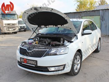 2 969 р. Упор капота MV-Tuning (одинарный) Skoda Rapid NH3 дорестайлинг лифтбэк (2012-2017)  с доставкой в г. Санкт‑Петербург. Увеличить фотографию 4