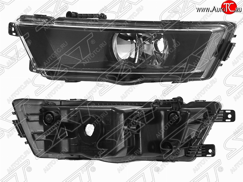 2 039 р. Левая противотуманная фара (чёрная) SAT  Skoda Rapid ( NH3,  NH1) (2012-2017) дорестайлинг лифтбэк, хэтчбэк дорестайлинг  с доставкой в г. Санкт‑Петербург