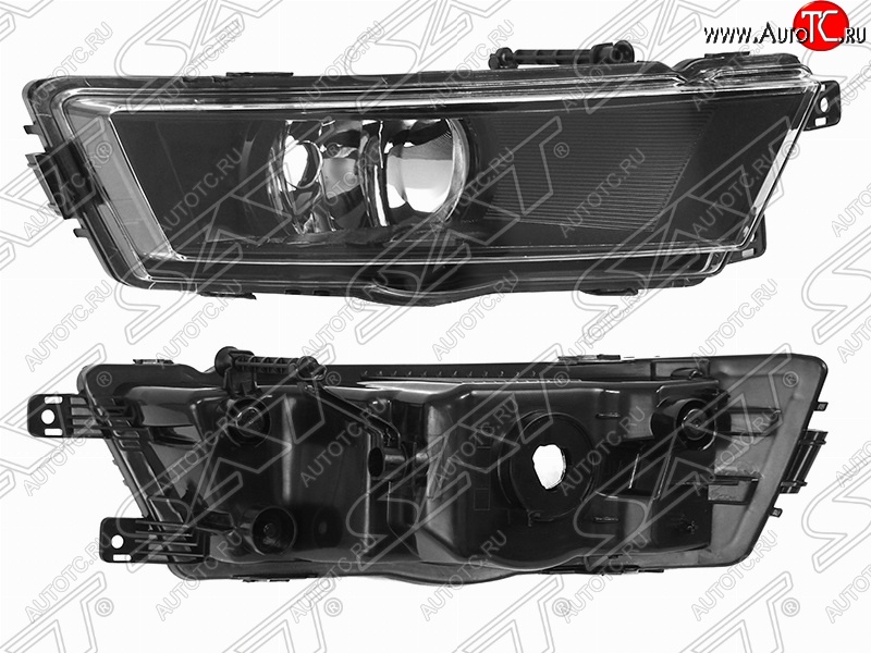 1 739 р. Правая противотуманная фара (чёрная) SAT  Skoda Rapid  NH3 (2012-2017) дорестайлинг лифтбэк  с доставкой в г. Санкт‑Петербург