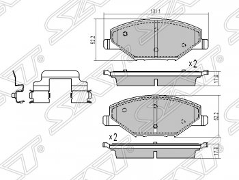 1 169 р. Колодки тормозные SAT (передние) Volkswagen Polo 5 седан дорестайлинг (2009-2015)  с доставкой в г. Санкт‑Петербург. Увеличить фотографию 1