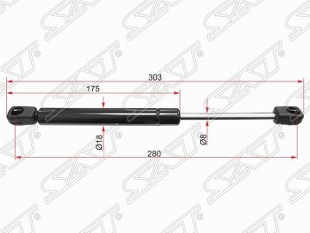 499 р. Газовый упор крышки багажника SAT  Skoda Superb  седан (2001-2006), Volkswagen Passat  B5 (1996-2000)  с доставкой в г. Санкт‑Петербург. Увеличить фотографию 1