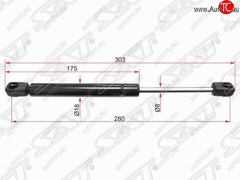 499 р. Газовый упор крышки багажника SAT  Skoda Superb  седан (2001-2006), Volkswagen Passat  B5 (1996-2000)  с доставкой в г. Санкт‑Петербург