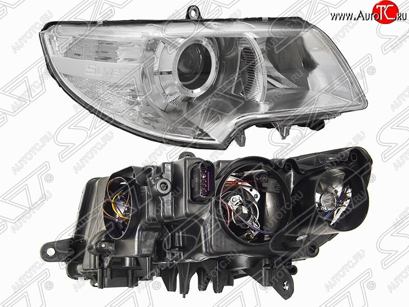 7 249 р. Правая фара передняя SAT Skoda Superb B6 (3T5) универсал доресталийнг (2009-2013)  с доставкой в г. Санкт‑Петербург