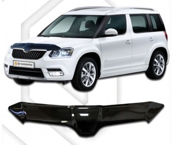 2 699 р. Дефлектор капота CA-Plastic  Skoda Yeti (2013-2018) (Classic черный, Без надписи)  с доставкой в г. Санкт‑Петербург. Увеличить фотографию 1