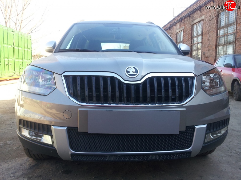 1 469 р. Сетка в решетку радиатора Russtal  Skoda Yeti (2013-2018) (черная)  с доставкой в г. Санкт‑Петербург