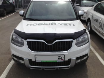 2 879 р. Дефлектор капота SIM  Skoda Yeti (2013-2018)  с доставкой в г. Санкт‑Петербург. Увеличить фотографию 1