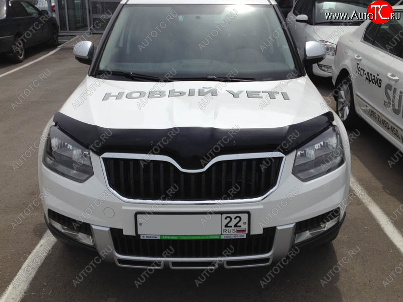 2 879 р. Дефлектор капота SIM Skoda Yeti (2013-2018)  с доставкой в г. Санкт‑Петербург