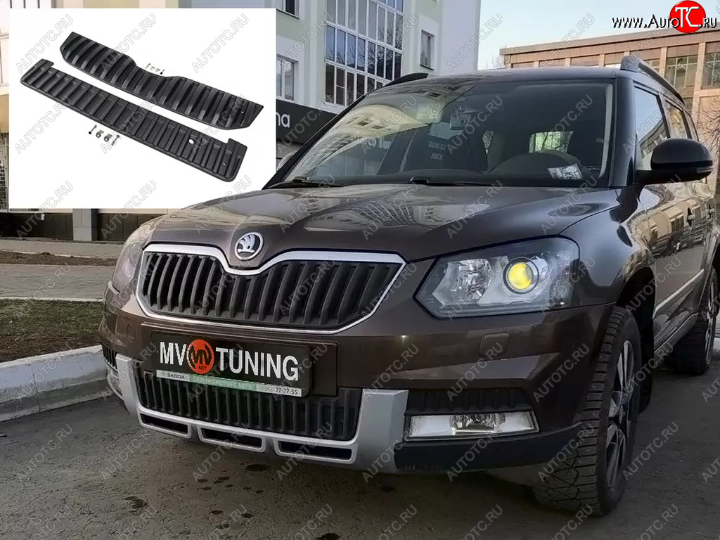 2 999 р. Заглушка решетки радиатора (верхняя, OUTDOOR) MV-Tuning Skoda Yeti (2013-2018) (Текстурная поверхность)  с доставкой в г. Санкт‑Петербург