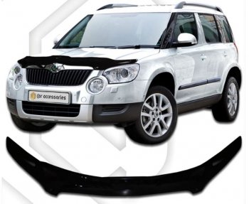 1 989 р. Дефлектор капота CA-Plastic  Skoda Yeti (2009-2013) (Classic черный, Без надписи)  с доставкой в г. Санкт‑Петербург. Увеличить фотографию 1