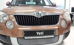 2 199 р. Сетка на бампер Russtal (хром) Skoda Yeti (2009-2013)  с доставкой в г. Санкт‑Петербург. Увеличить фотографию 1