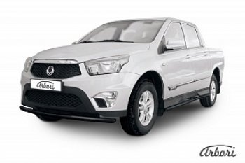 5 777 р. Защита переднего бампера Arbori SSANGYONG Actyon Sport (2012-2024)  с доставкой в г. Санкт‑Петербург. Увеличить фотографию 1