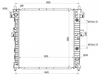 8 999 р. Радиатор двигателя (пластинчатый, МКПП/АКПП) SAT  SSANGYONG Actyon  1 - Kyron  с доставкой в г. Санкт‑Петербург. Увеличить фотографию 1