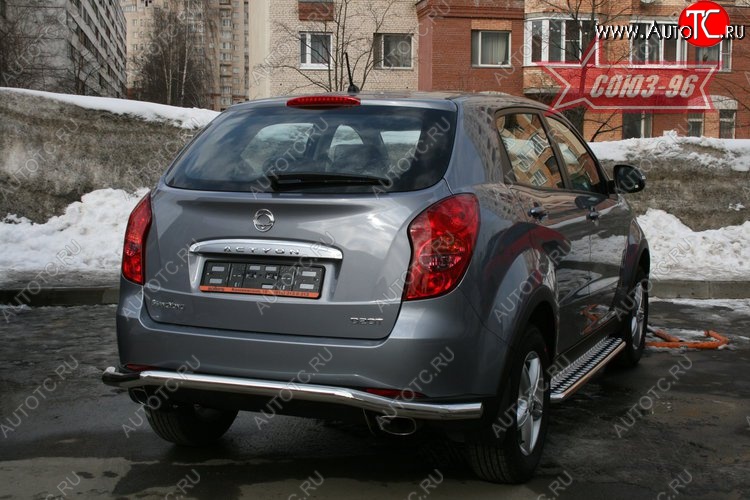 12 194 р. Защита заднего бампера (d60) волна Souz-96 SSANGYONG Actyon дорестайлинг (2010-2013)  с доставкой в г. Санкт‑Петербург