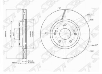 Передний тормозной диск SAT SSANGYONG Actyon дорестайлинг (2010-2013)
