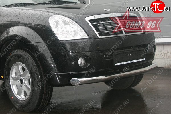 12 239 р. Защита переднего бампера одинарная Souz-96 (d76) SSANGYONG Rexton Y250 (2006-2012)  с доставкой в г. Санкт‑Петербург