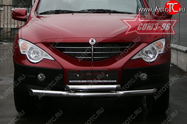 1 052 р. Защита переднего бампера двойная Souz-96 (d76/60) SSANGYONG Actyon 1 (2006-2010)  с доставкой в г. Санкт‑Петербург