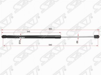 999 р. Газовый упор крышки багажника (LH=RH) SAT  SSANGYONG Actyon (2010-2021) дорестайлинг, рестайлинг  с доставкой в г. Санкт‑Петербург. Увеличить фотографию 1