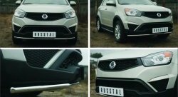 Одинарная защита переднего бампера диаметром 42 мм Russtal SSANGYONG Actyon рестайлинг (2013-2021)