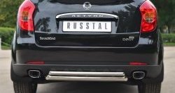 15 999 р. Защита заднего бампера (Ø63 и 42 мм, нержавейка) Russtal SSANGYONG Actyon дорестайлинг (2010-2013)  с доставкой в г. Санкт‑Петербург. Увеличить фотографию 1